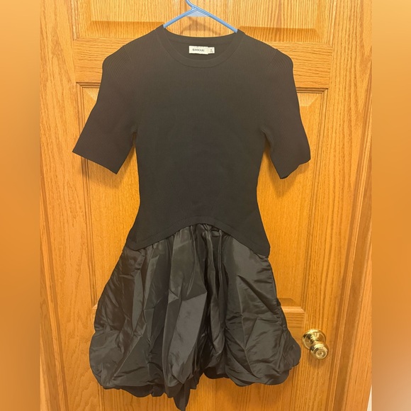 SIMKHAI Kenlie Taffeta Knit Midi Dress Chocolate Size XS - mordernwear.com